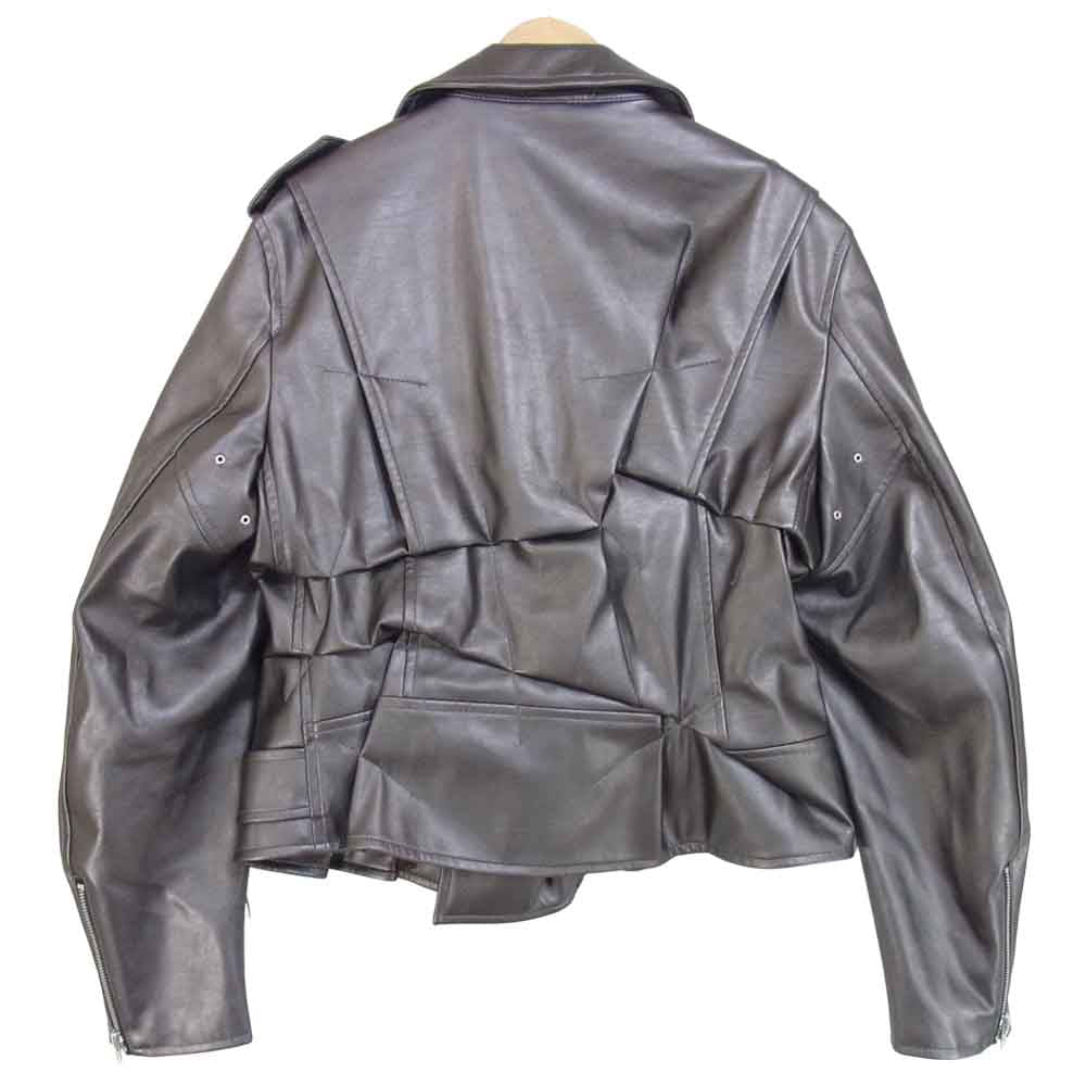COMME des GARCONS HOMME PLUS コムデギャルソンオムプリュス PG-J016 SYNTHETIC LEATHER BIKER JACKET ライダース メタリック系 L【美品】【中古】