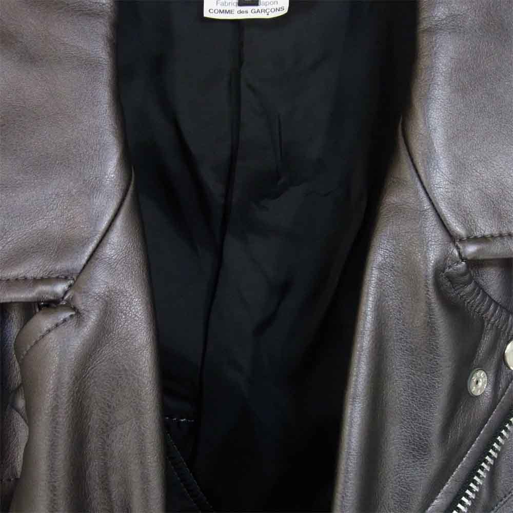 COMME des GARCONS HOMME PLUS コムデギャルソンオムプリュス PG-J016 SYNTHETIC LEATHER BIKER JACKET ライダース メタリック系 L【美品】【中古】