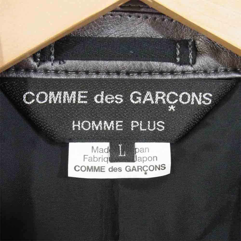 COMME des GARCONS HOMME PLUS コムデギャルソンオムプリュス PG-J016 SYNTHETIC LEATHER BIKER JACKET ライダース メタリック系 L【美品】【中古】