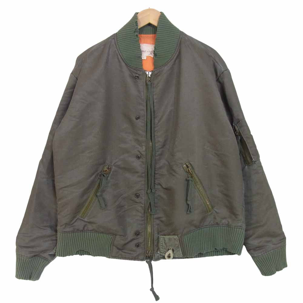 グレッグローレン 917407 米国製 USED加工 MA-1 ボンバー ジャケット ナイロン S【中古】