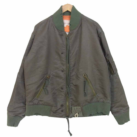 グレッグローレン 917407 米国製 USED加工 MA-1 ボンバー ジャケット ナイロン S【中古】
