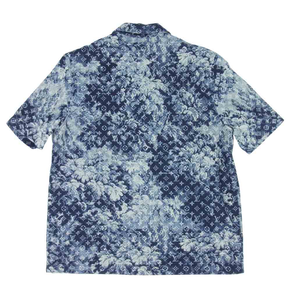 LOUIS VUITTON ルイ・ヴィトン 21SS RM211M  国内正規品 モノグラム ハワイアンタペストリー 半袖 デニム シャツ インディゴブルー系 XXL【美品】【中古】