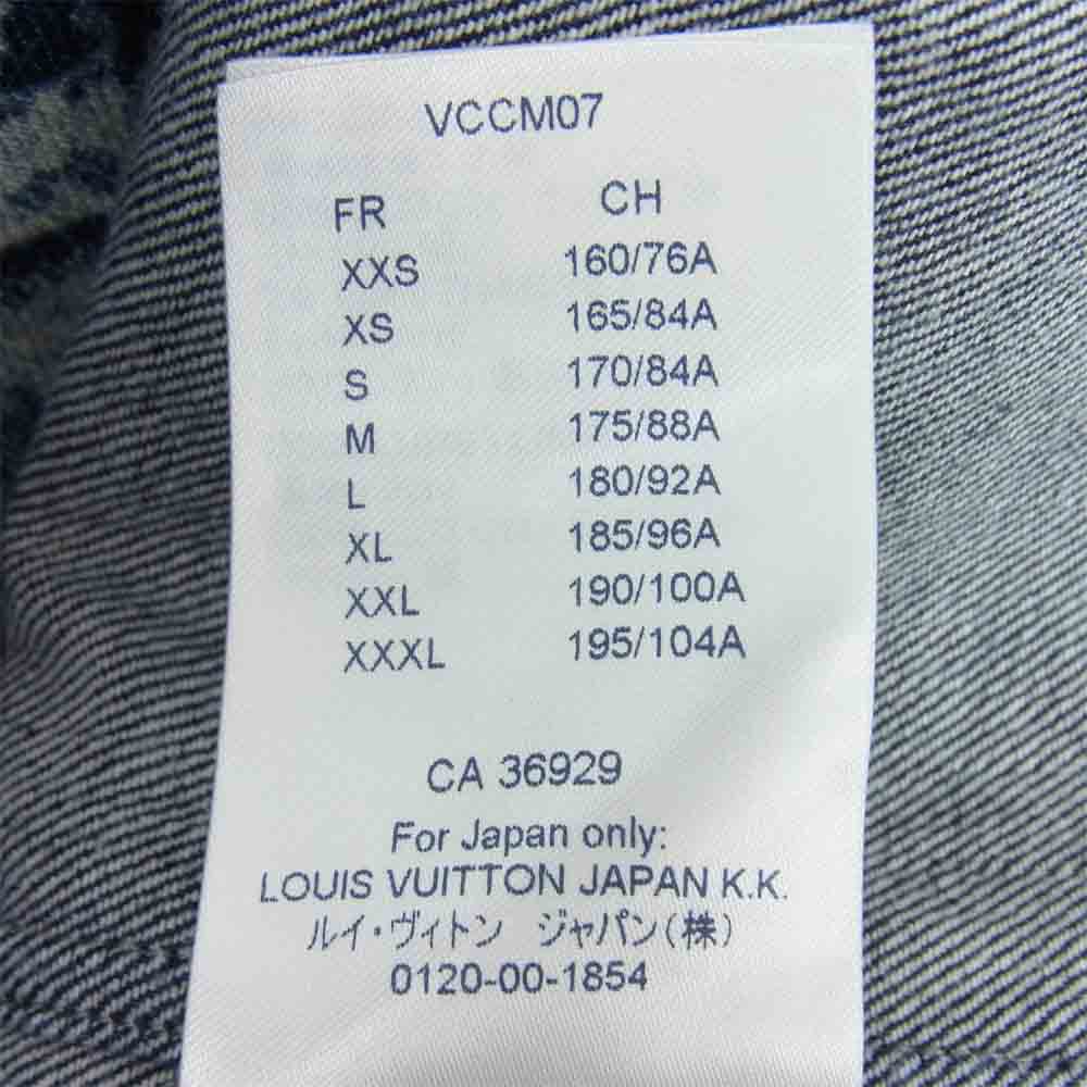 LOUIS VUITTON ルイ・ヴィトン 21SS RM211M  国内正規品 モノグラム ハワイアンタペストリー 半袖 デニム シャツ インディゴブルー系 XXL【美品】【中古】