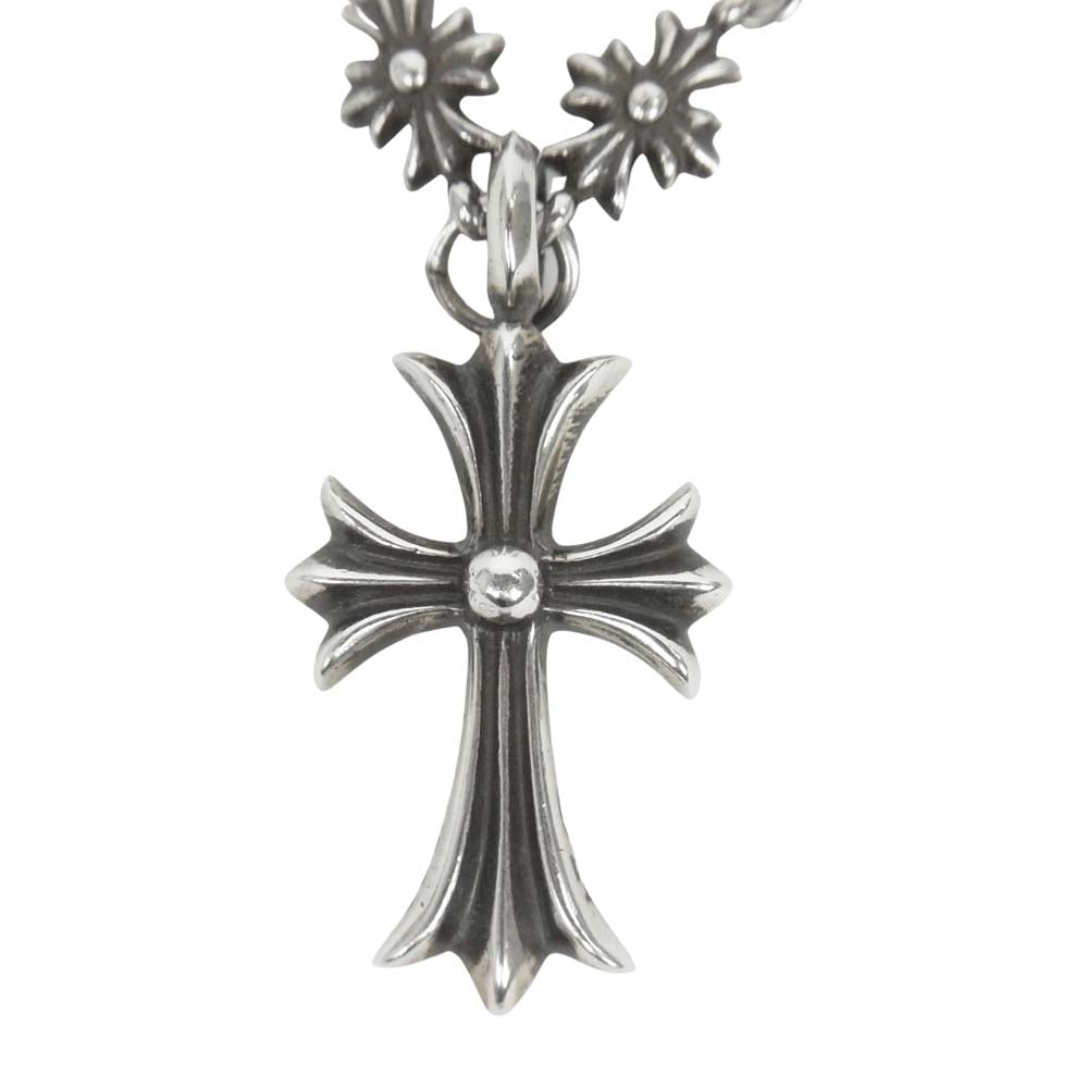 CHROME HEARTS クロムハーツ（原本有） TNY E CRS F P/DIA PLS タイニーファットクロス タイニーE パヴェダイヤ ネックレス シルバー系【中古】