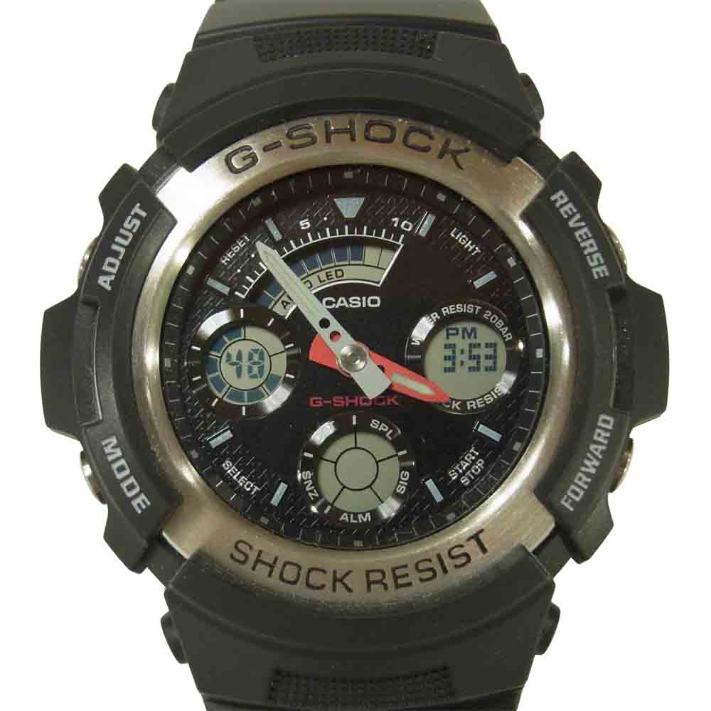 CASIO G-SHOCK カシオ ジーショック AW-590-1AJF アナログ デジタル ウォッチ 腕時計 ブラック系【極上美品】【中古】