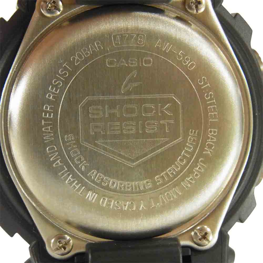 CASIO G-SHOCK カシオ ジーショック AW-590-1AJF アナログ デジタル ウォッチ 腕時計 ブラック系【極上美品】【中古】