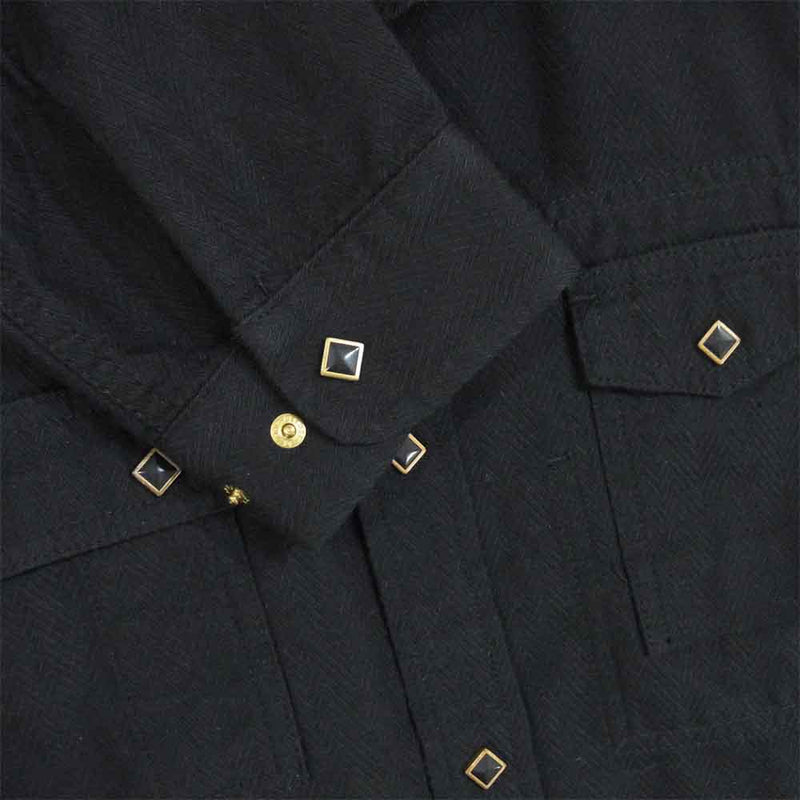 LANGLITZ LEATHERS ラングリッツレザーズ WORK SHIRT 長袖 ワーク シャツ 長袖シャツ ブラック系 40【中古】