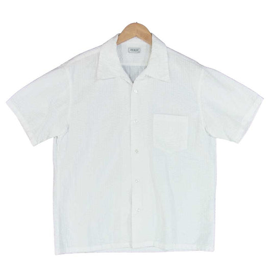 The REAL McCOY'S ザリアルマッコイズ JOE McCOY ジョーマッコイ JM SEERSUCKER OPEN COLLAR SHIRT オープンカラーシャツ ホワイト系 L【中古】