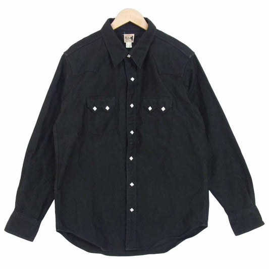 The REAL McCOY'S ザリアルマッコイズ JOE McCOY ジョーマッコイ JM MOLESKIN WESTERN SHIRT モールスキン ウエスタン ブラック系 16【中古】