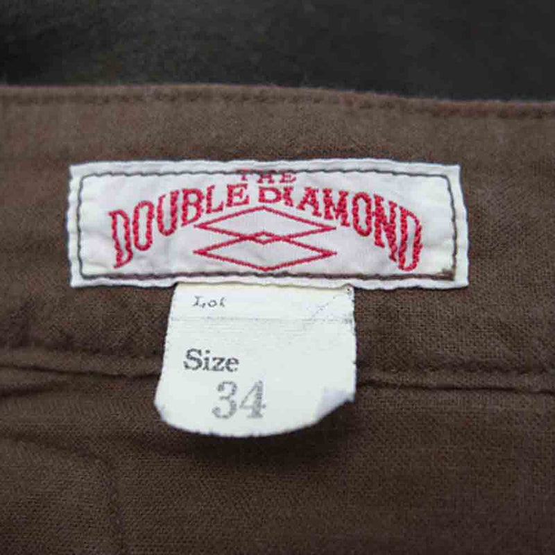 The REAL McCOY'S ザリアルマッコイズ DOUBLE DIAMOND COTTON LINEN PANAMA TROUSERS パナマ ワークパンツ ダークブラウン系 34【中古】