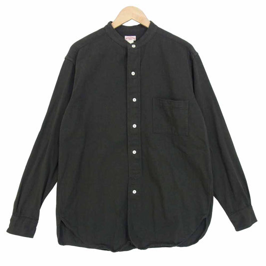 The REAL McCOY'S ザリアルマッコイズ MS20107 DOUBLE DIAMOND BAND COLLAR SATEEN SHIRT バンドカラー サテン チャコール系 16【中古】