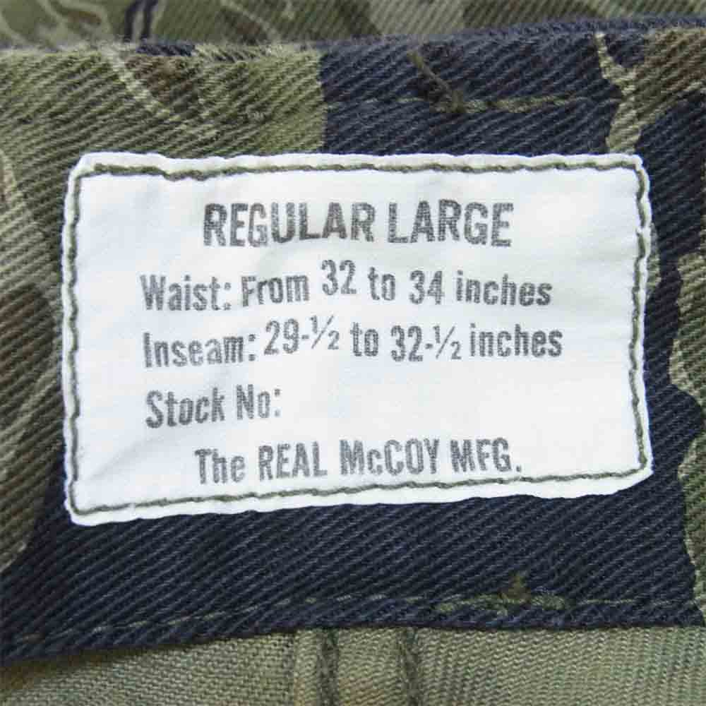 The REAL McCOY'S ザリアルマッコイズ TIGER CAMOFLAGUE TROUSERS JOHN WAYNE ジョンウェイン タイガーカモ カーゴ ミリタリー グリーン系 32【美品】【中古】