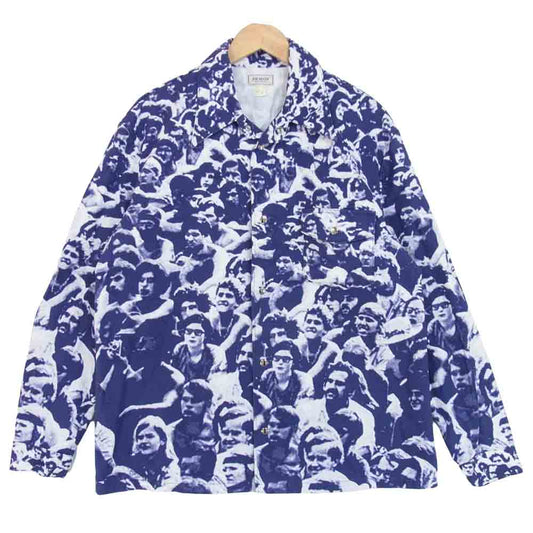 The REAL McCOY'S ザリアルマッコイズ JOE McCOY ジョーマッコイ WOODSTOCK PRINT SHIRT ウッドストック 総柄 シャツ パープル系 L【中古】