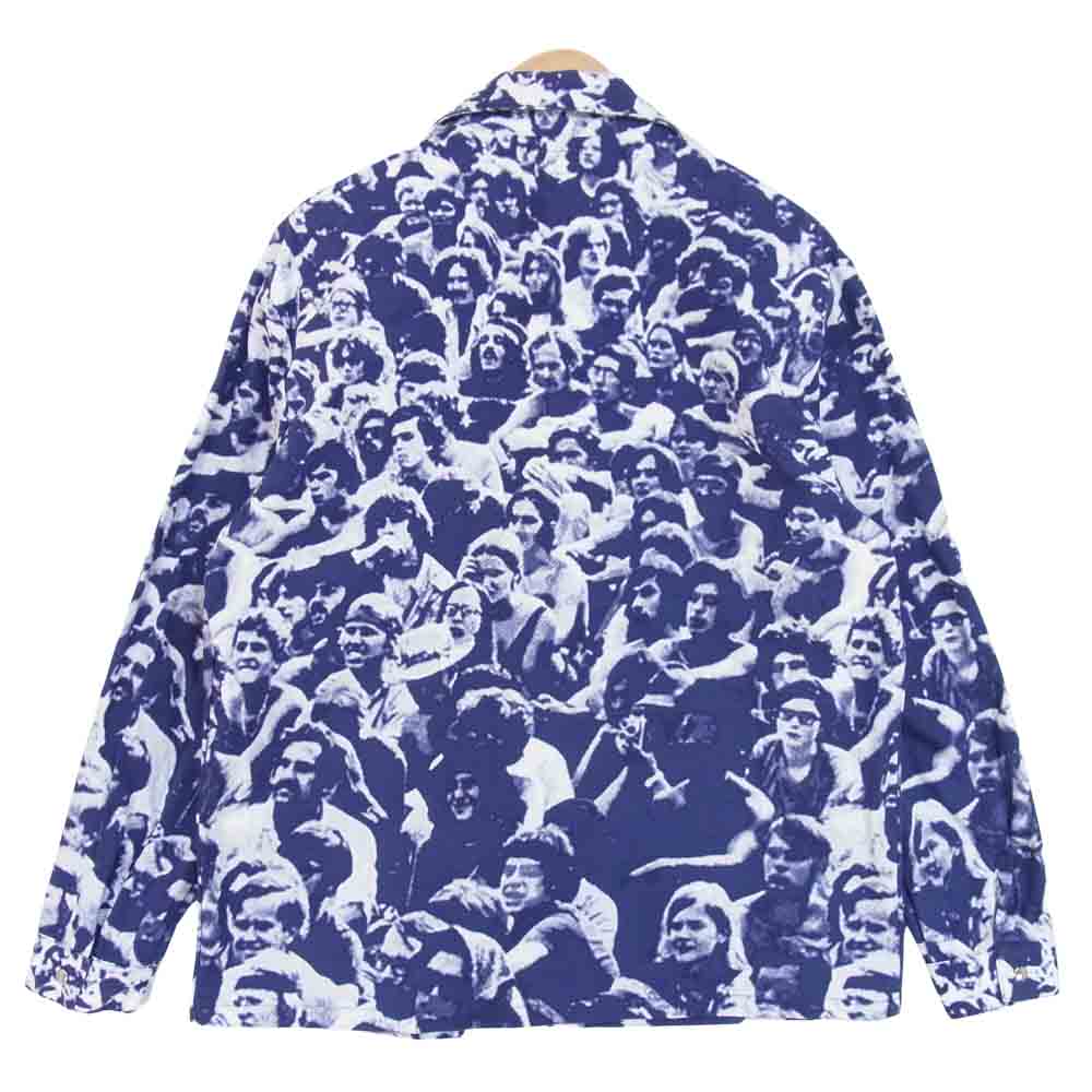 The REAL McCOY'S ザリアルマッコイズ JOE McCOY ジョーマッコイ WOODSTOCK PRINT SHIRT ウッドストック 総柄 シャツ パープル系 L【中古】