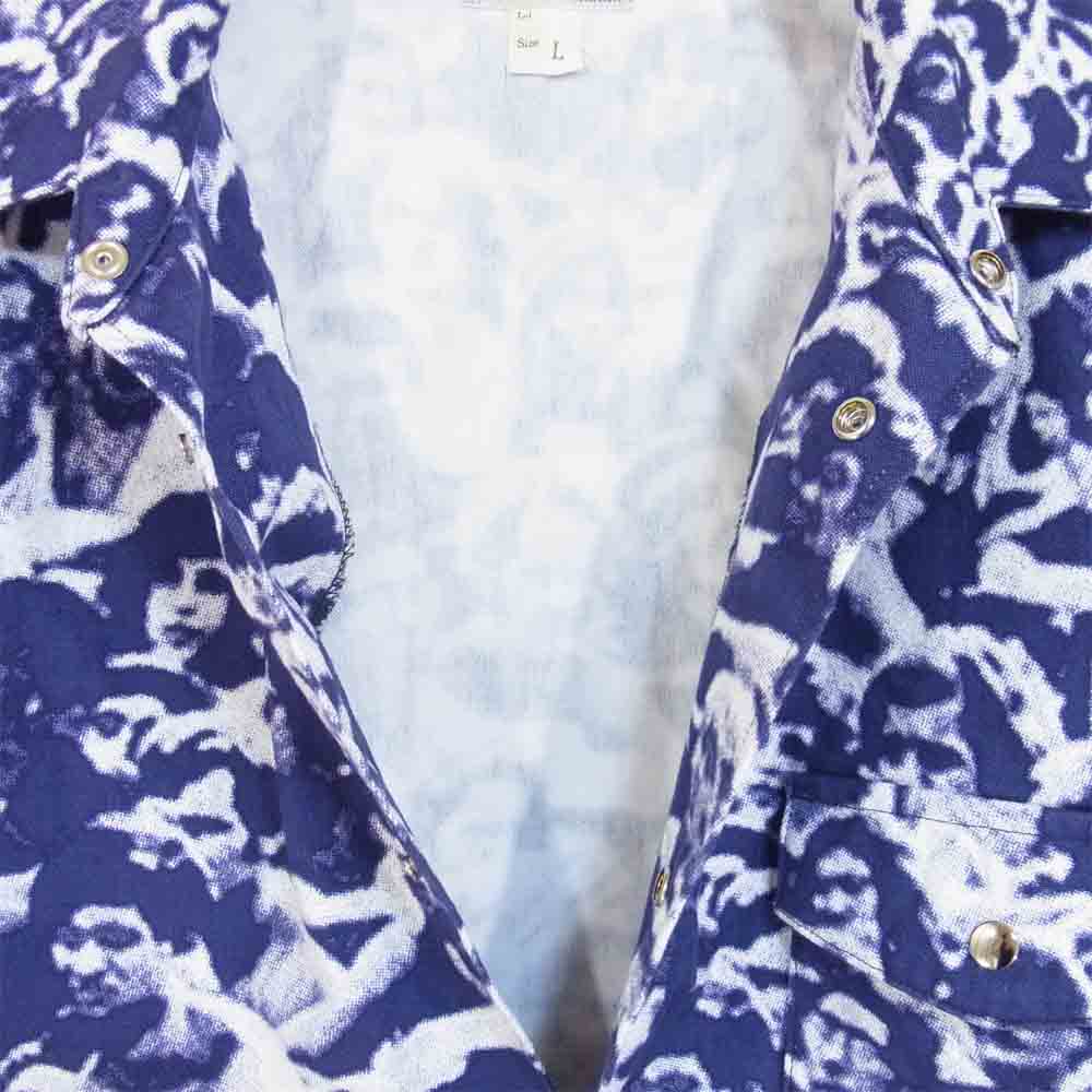 The REAL McCOY'S ザリアルマッコイズ JOE McCOY ジョーマッコイ WOODSTOCK PRINT SHIRT ウッドストック 総柄 シャツ パープル系 L【中古】