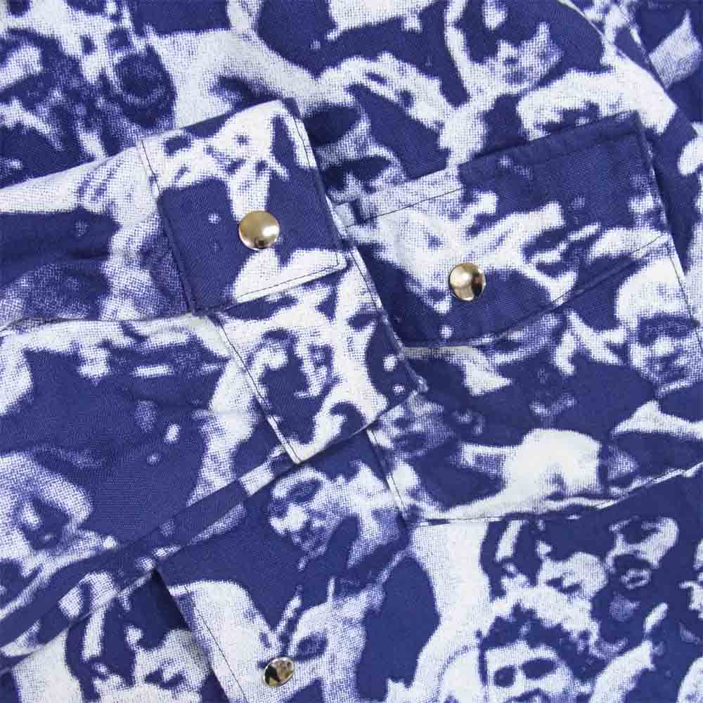 The REAL McCOY'S ザリアルマッコイズ JOE McCOY ジョーマッコイ WOODSTOCK PRINT SHIRT ウッドストック 総柄 シャツ パープル系 L【中古】