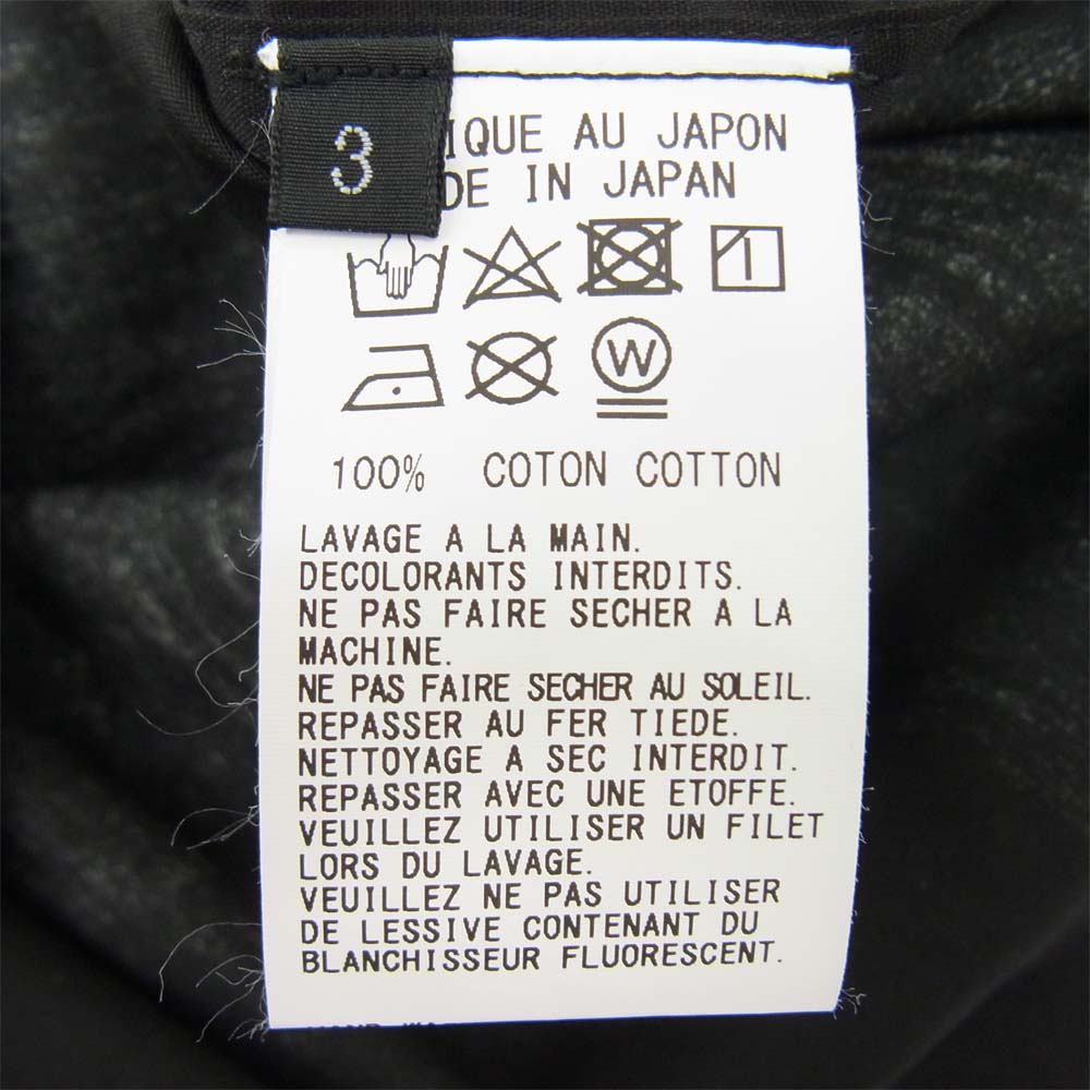 Yohji Yamamoto ヨウジヤマモト GT-B19-020-2 GroundY グラウンドワイ Basic Shirt English Newspaper x Antique Flower PatternA プリント シャツ ブラック系 ホワイト系 3【新古品】【未使用】【中古】