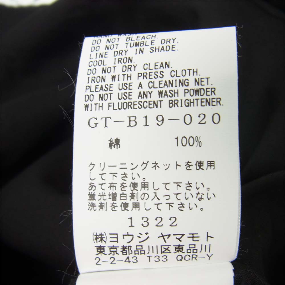 Yohji Yamamoto ヨウジヤマモト GT-B19-020-2 GroundY グラウンドワイ Basic Shirt English Newspaper x Antique Flower PatternA プリント シャツ ブラック系 ホワイト系 3【新古品】【未使用】【中古】