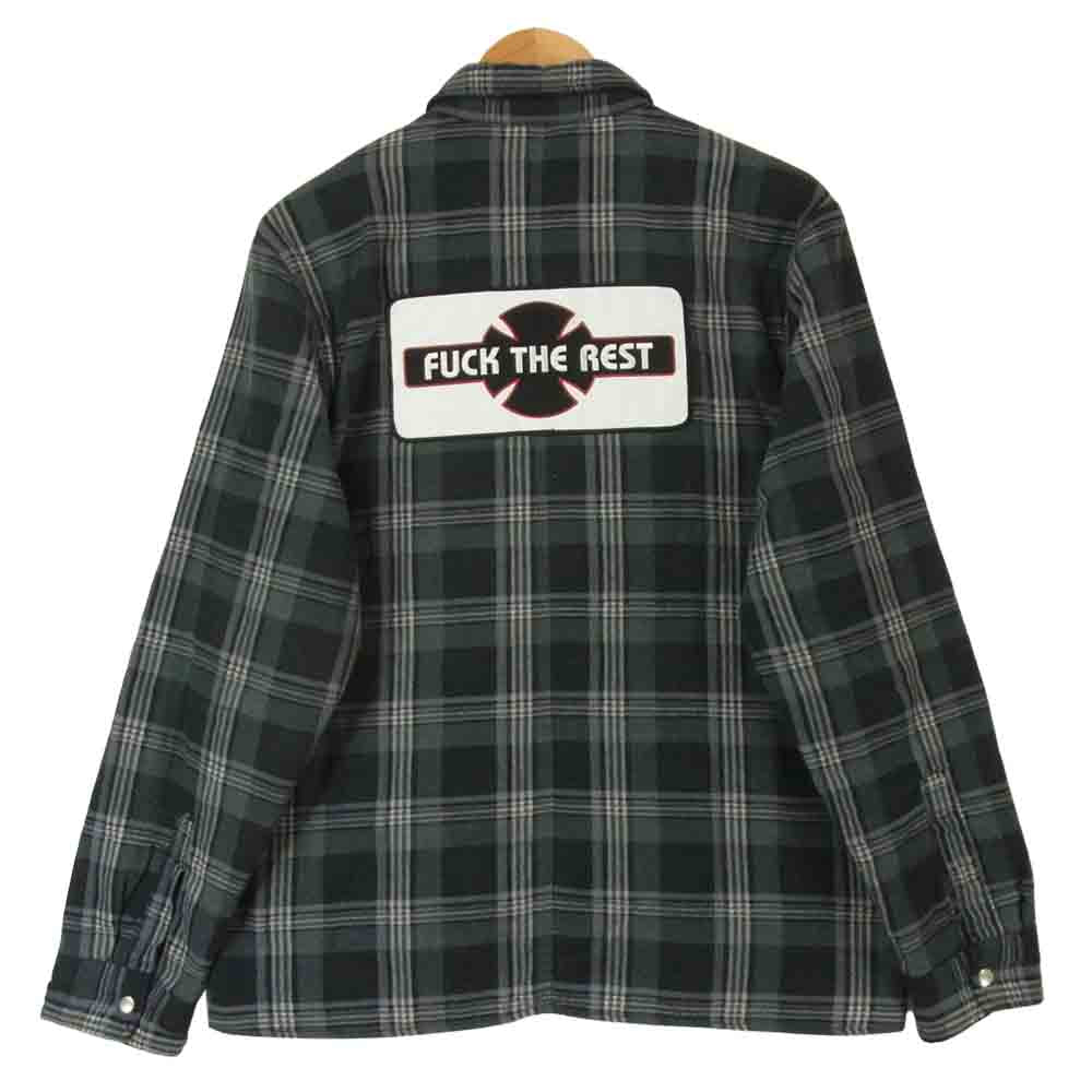 Supreme シュプリーム インデペンデント independent 17AW Quilted Flannel Shirt キルティング フランネル シャツ ジャケット グレイッシュグレー系 M【中古】