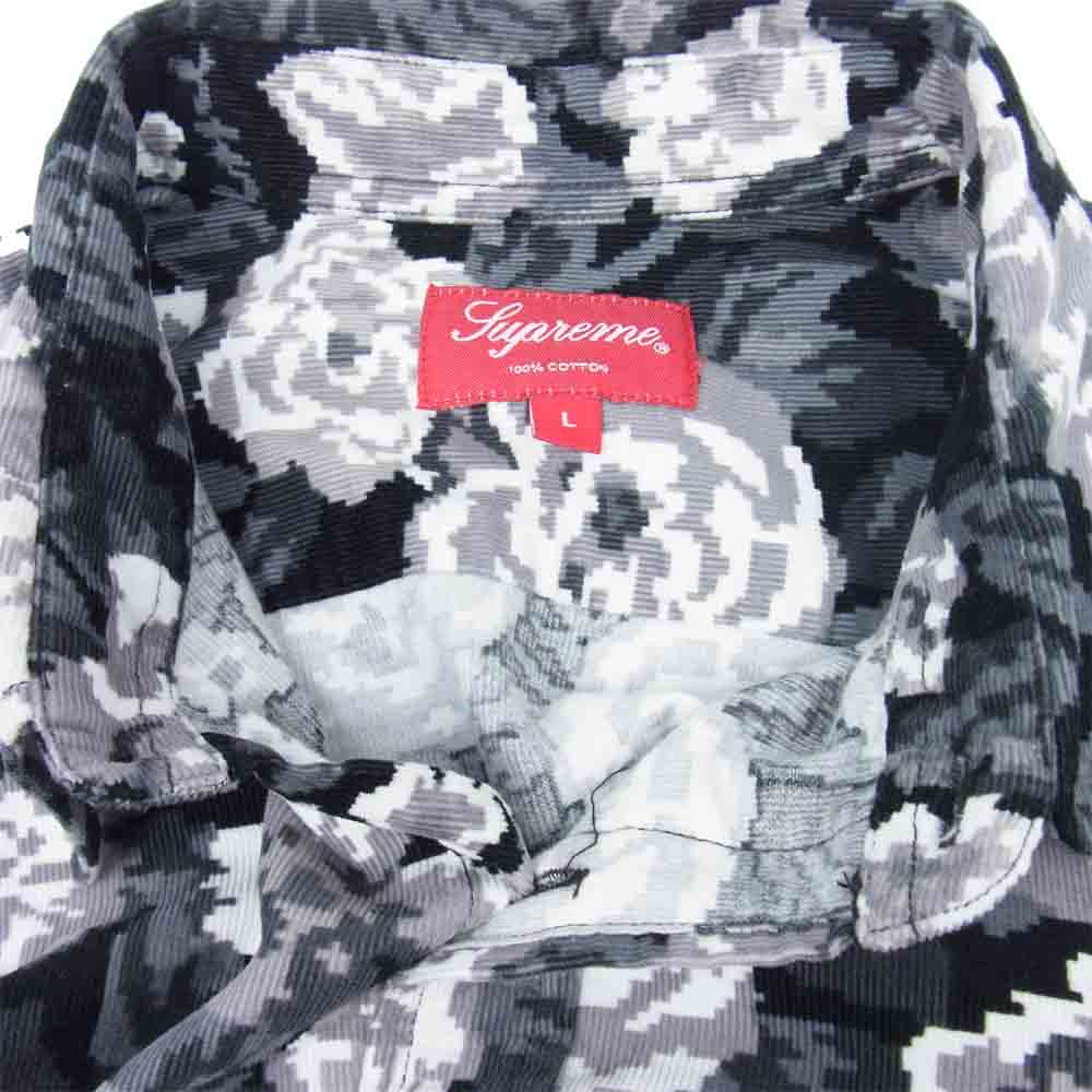 Supreme シュプリーム 20AW Digi Floral Corduroy Shirt デジ フローラル コーデュロイ シャツ マルチカラー系 L【美品】【中古】