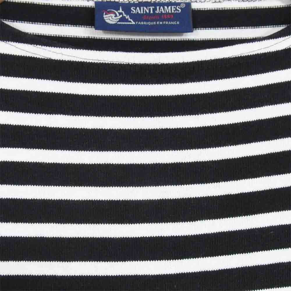 SAINT JAMES セントジェームス OUESSANT BORDER ウェッソン ボーダー バスクシャツ レディース ブラック系 32【中古】