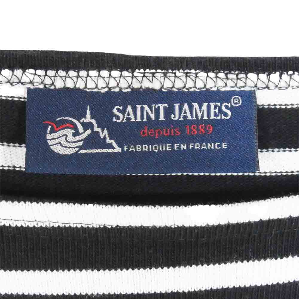 SAINT JAMES セントジェームス OUESSANT BORDER ウェッソン ボーダー バスクシャツ レディース ブラック系 32【中古】