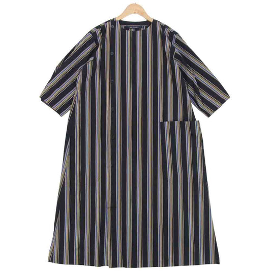 ソフィードール BUTTON COAT ボタン コート コットン ストライプ ブラック系 34【美品】【中古】