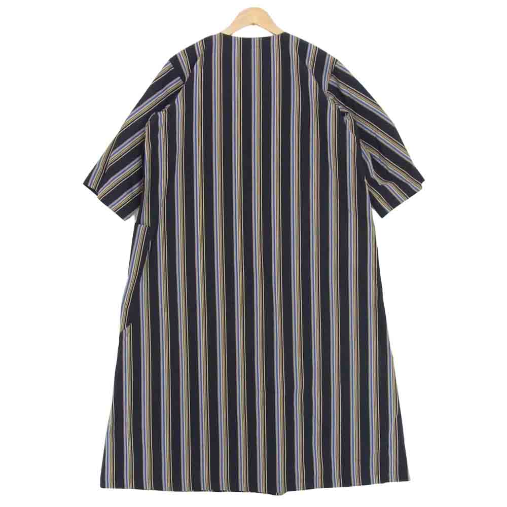 ソフィードール BUTTON COAT ボタン コート コットン ストライプ ブラック系 34【美品】【中古】