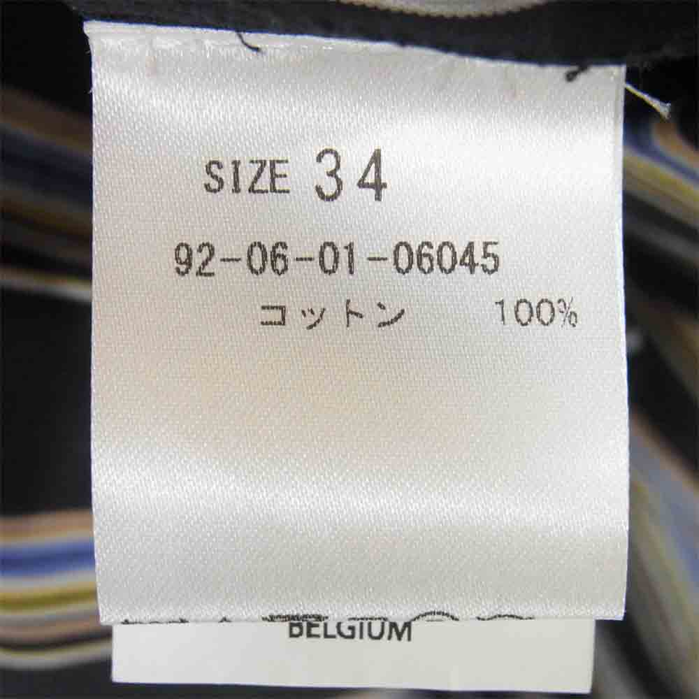 ソフィードール BUTTON COAT ボタン コート コットン ストライプ ブラック系 34【美品】【中古】