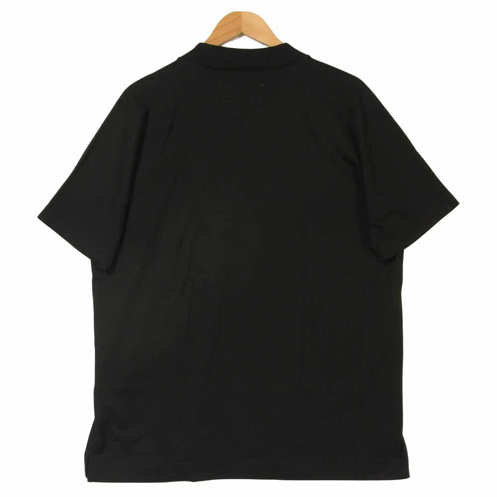 スタンプド MOCK NECK TEE モックネック 半袖 Ｔシャツ コットン 中国製 ブラック系 L【美品】【中古】