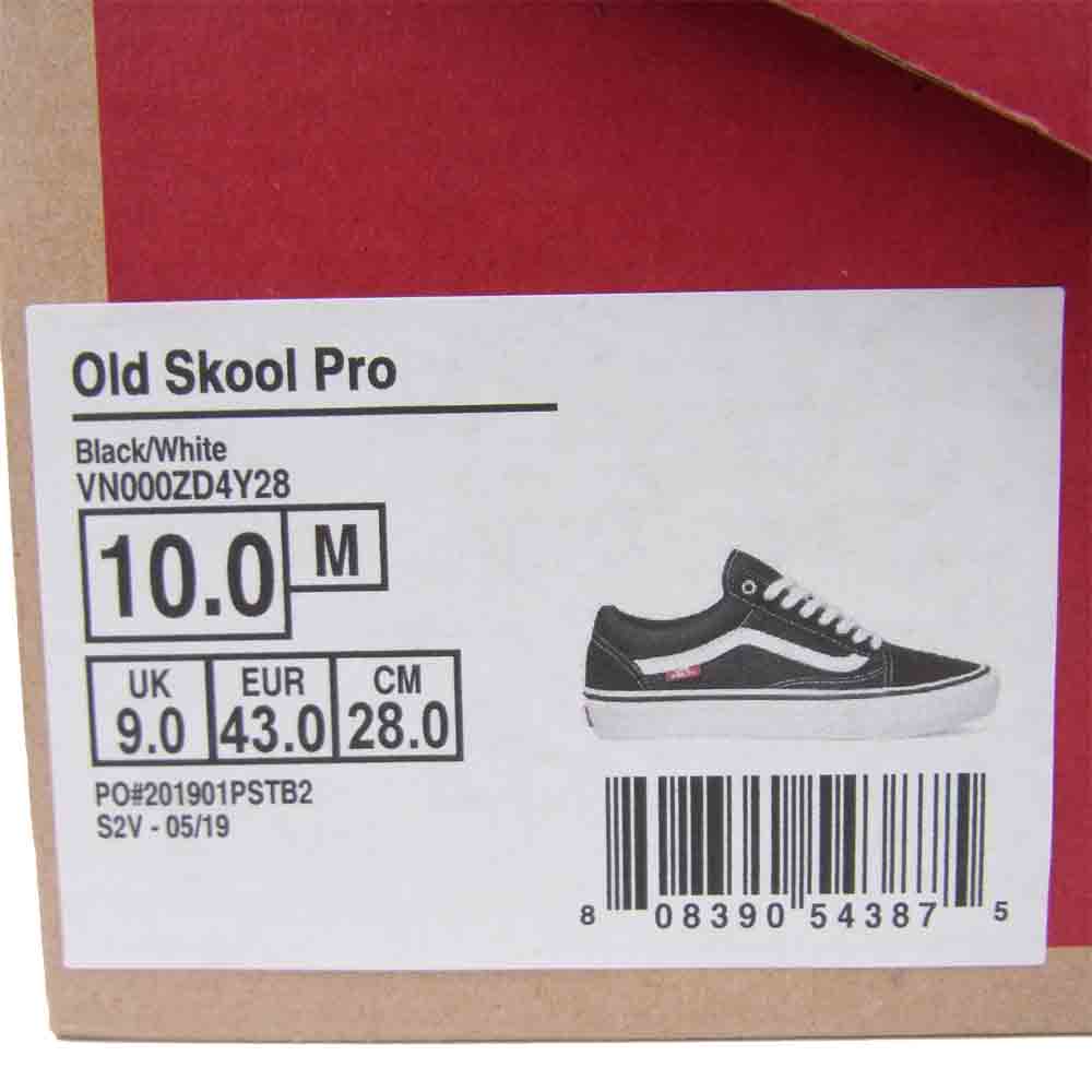 VANS バンズ OLD SCHOOL PRO オールドスクール プロ スニーカー ブラック系 ホワイト系 28cm【中古】