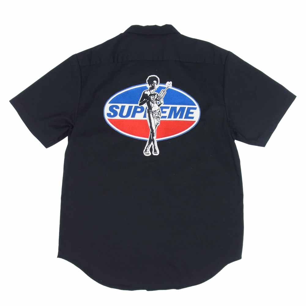 Supreme シュプリーム 17aw HYSTERIC GLAMOUR ヒステリックグラマー S/S Work Shirt ショートスリーブ ワーク シャツ ブラック系 M【極上美品】【中古】