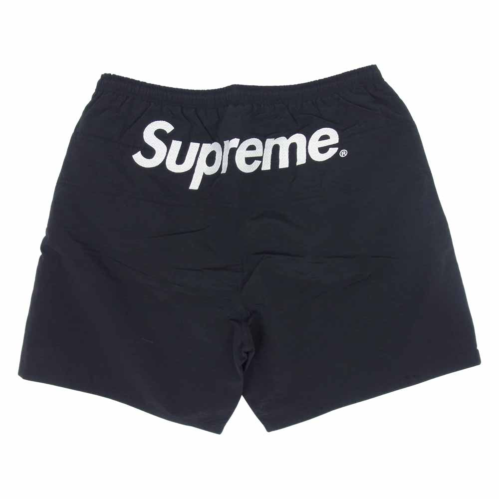 Supreme シュプリーム 17SS  Split Logo Water Short バックロゴ ナイロン ショート パンツ ブラック系 M【中古】