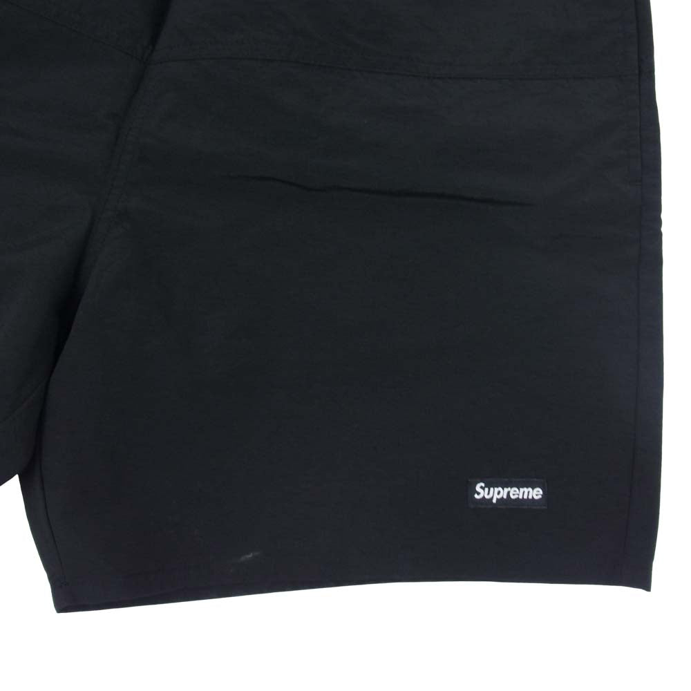 Supreme シュプリーム 17SS  Split Logo Water Short バックロゴ ナイロン ショート パンツ ブラック系 M【中古】