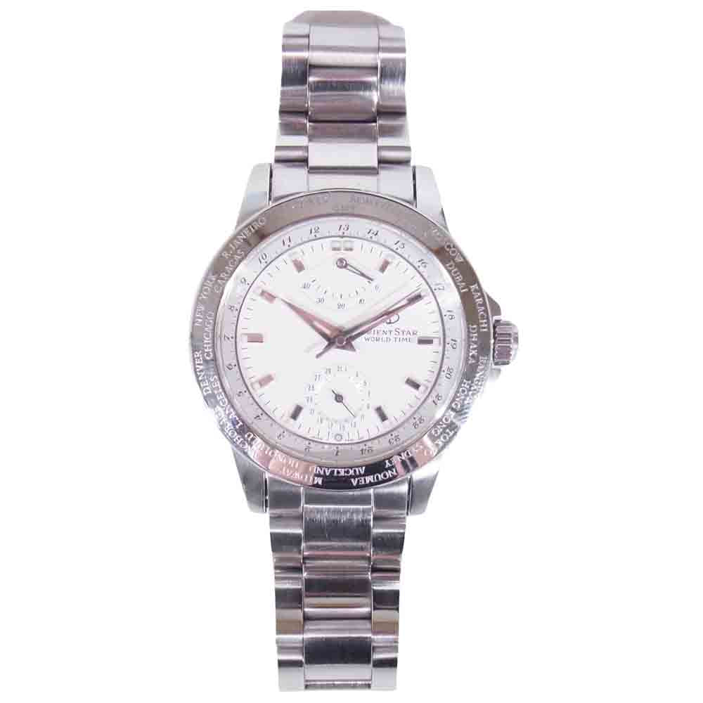 オリエントスター FA00-C1 World Time ワールドタイム 裏スケルトン 自動巻き 腕時計 シルバー系【中古】