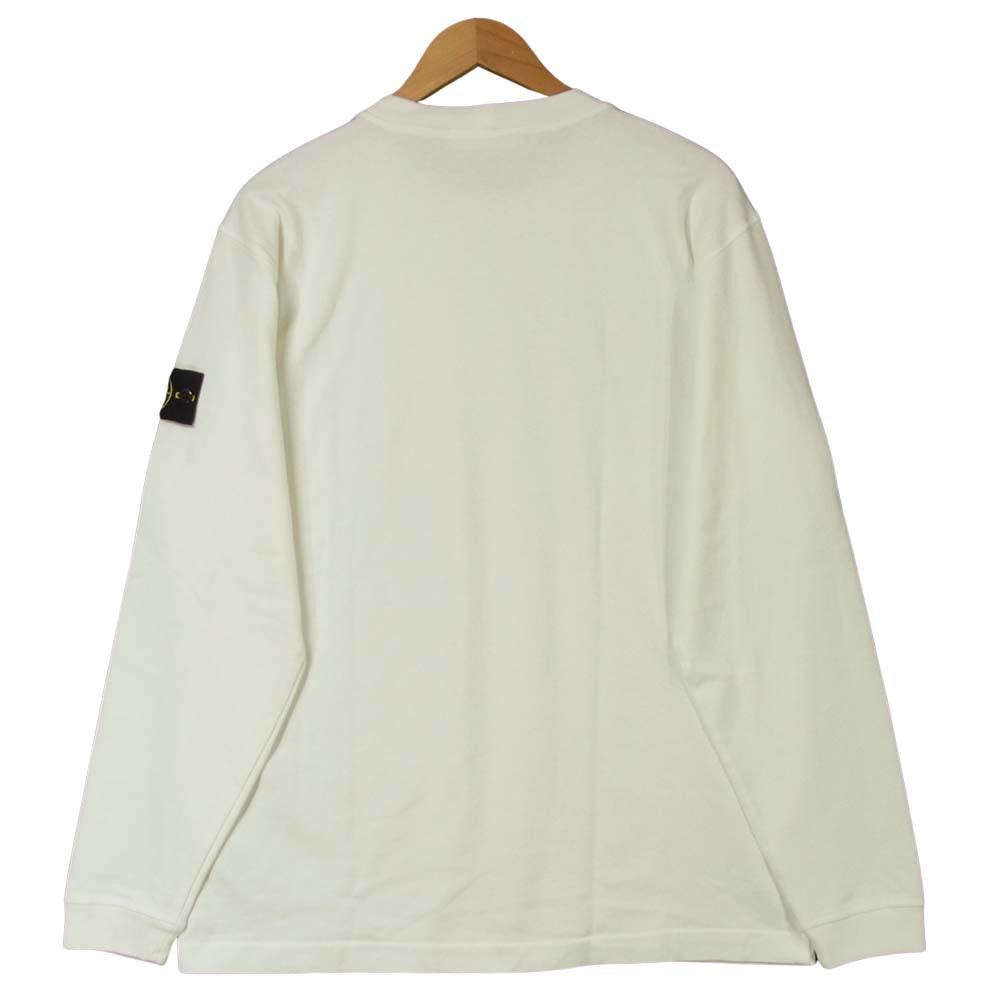 STONE ISLAND ストーンアイランド 長袖 コットン Tシャツ チュニジア製 ホワイト系 XL【中古】