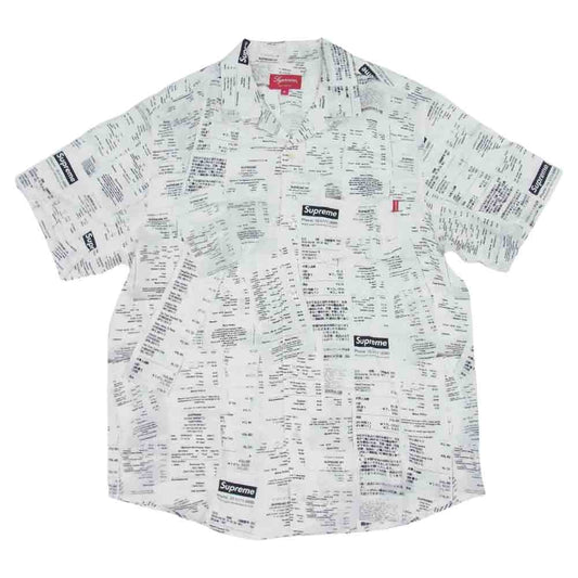 Supreme シュプリーム 20AW Receipts Rayon S/S Shirts レシート プリント レーヨン シャツ ホワイト系 M【美品】【中古】