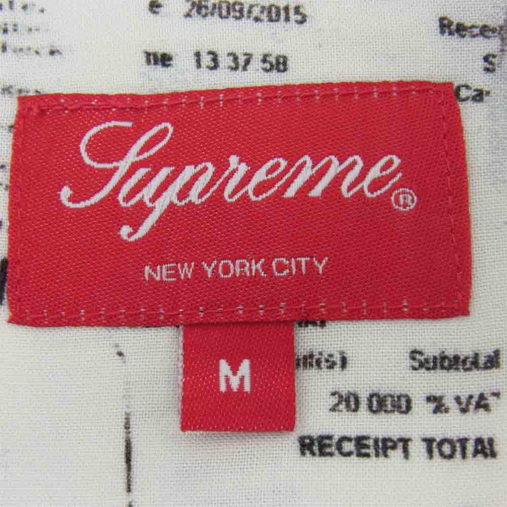 Supreme シュプリーム 20AW Receipts Rayon S/S Shirts レシート プリント レーヨン シャツ ホワイト系 M【美品】【中古】