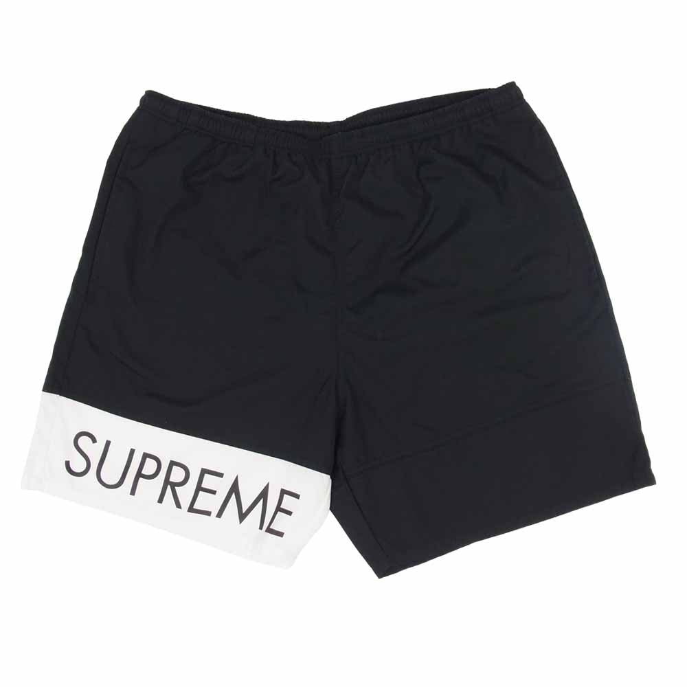 Supreme シュプリーム 16SS Banner Water Short バナー ウォーター ショーツ ブラック系 ホワイト系 M【美品】【中古】