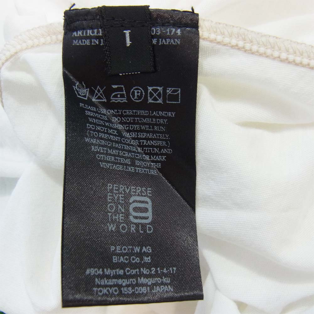 ピーイーオーティーダブリューエージー C-003-174 PKT TEE ポケット Tシャツ ホワイト系 1【新古品】【未使用】【中古】