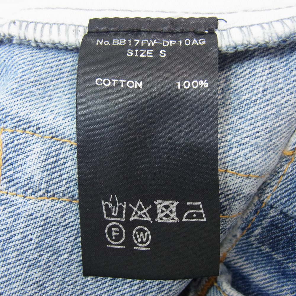 ピーイーオーティーダブリューエージー BB17FW-DP10AG 再構築 デニム パンツ インディゴブルー系 S【中古】