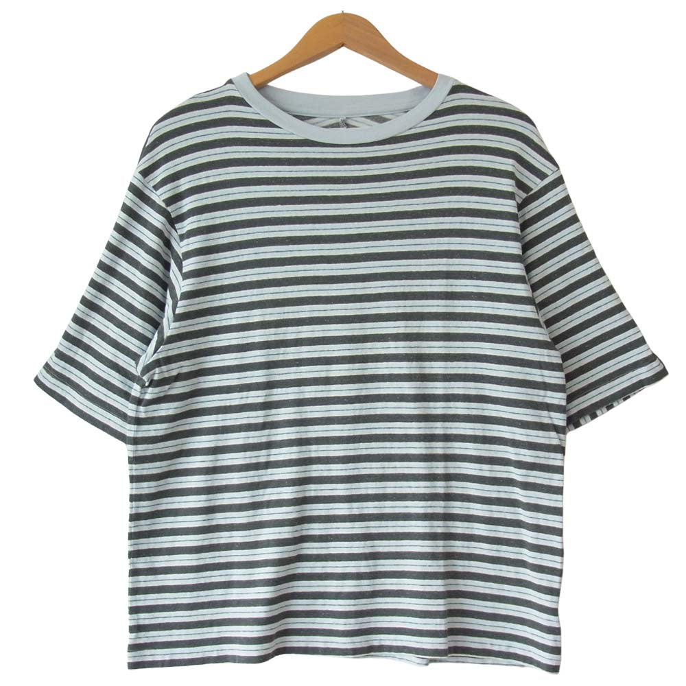 ジョンメイソンスミス 20SCT-#222 ボーダー  Tシャツ グレー系×ブルー系 2【美品】【中古】