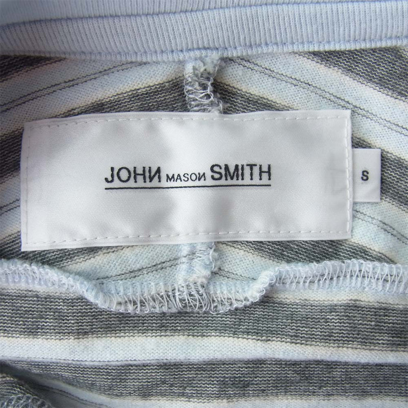 ジョンメイソンスミス 20SCT-#222 ボーダー  Tシャツ グレー系×ブルー系 2【美品】【中古】