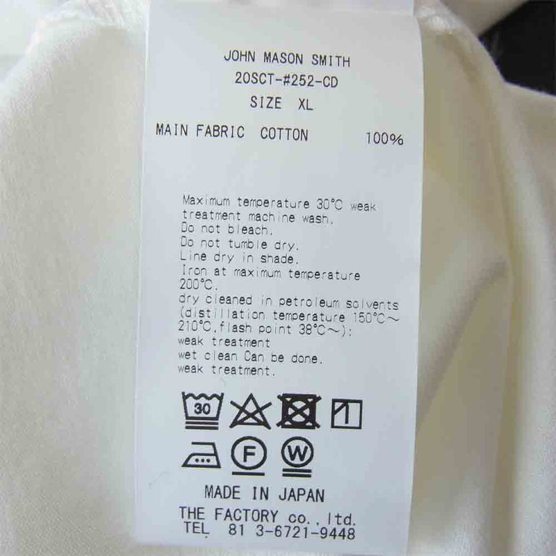 ジョンメイソンスミス 20SCT-#252-CD IGGY POP CROWD SUFING L/S 長袖 Tシャツ ホワイト系 XL【新古品】【未使用】【中古】