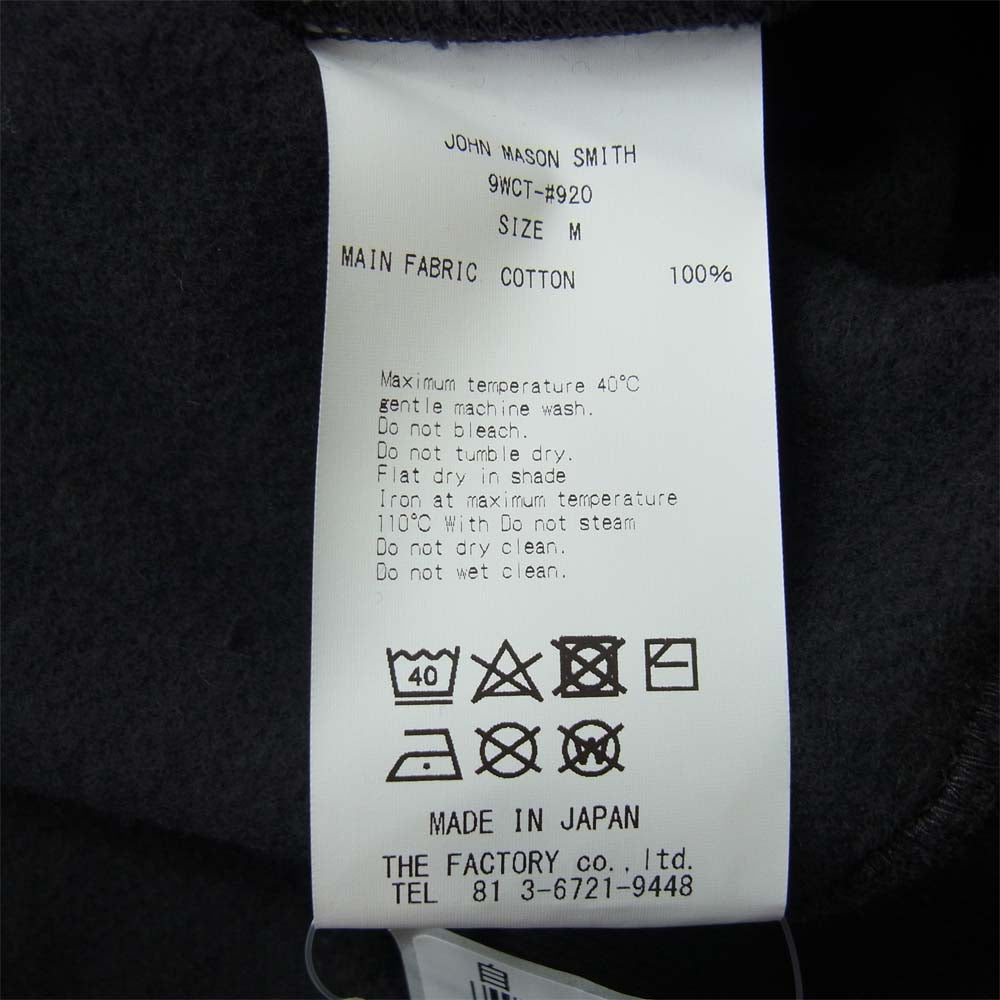 ジョンメイソンスミス 9WCT-#920 HALF ZIP SWEAT SHIRT ハーフ ジップ スウェット シャツ チャコール系 M【新古品】【未使用】【中古】