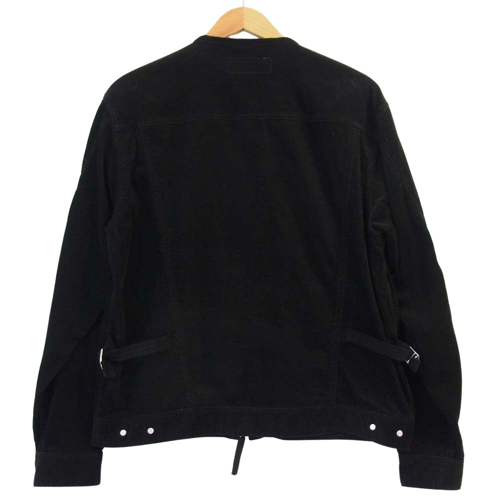 ジョンメイソンスミス JK-#640 TRUCKER JACKET コーデュロイ ノーカラー トラッカー ジャケット ブラック系 L【新古品】【未使用】【中古】