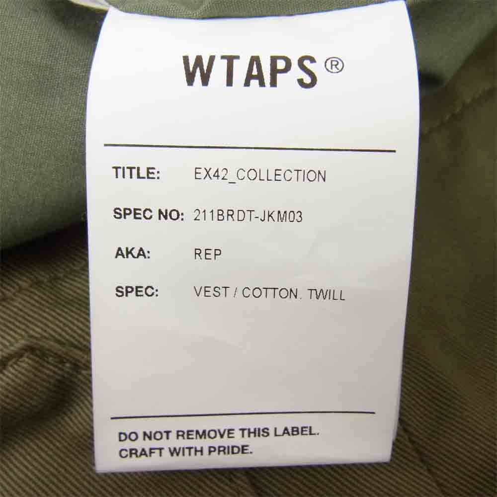 WTAPS ダブルタップス 21SS 211BRDT-JKM03 REP VEST ジップ ベスト カーキ系 X02【中古】