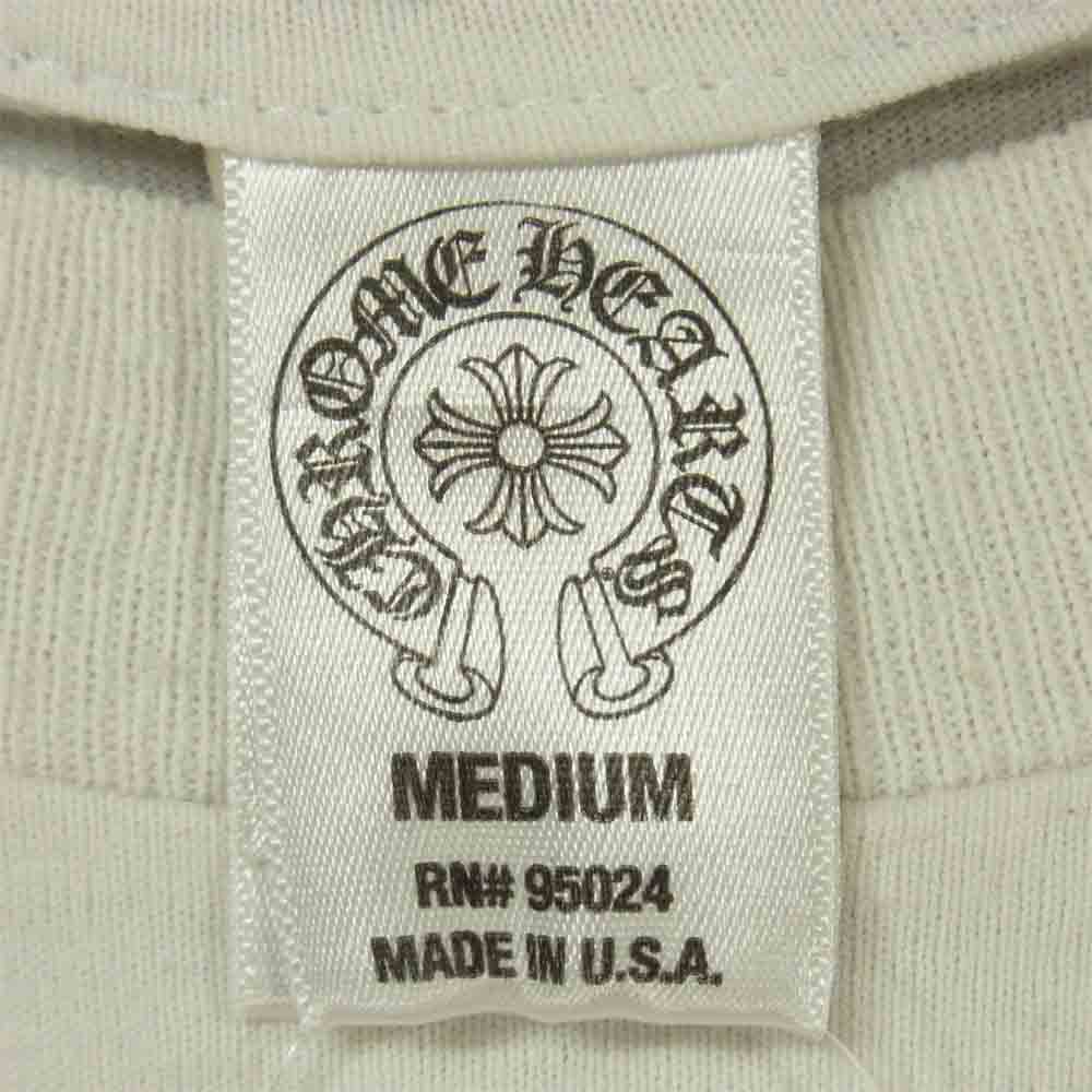 CHROME HEARTS クロムハーツ（原本無） 国内正規品 ホースシュー ロゴプリント ポケット 半袖 Tシャツ オフホワイト系 M【中古】