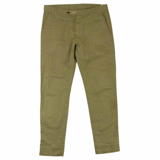 MAISON MARGIELA メゾンマルジェラ ジップフライ ストレート パンツ コットン リネン ルーマニア製 グレイッシュベージュ系 46【中古】