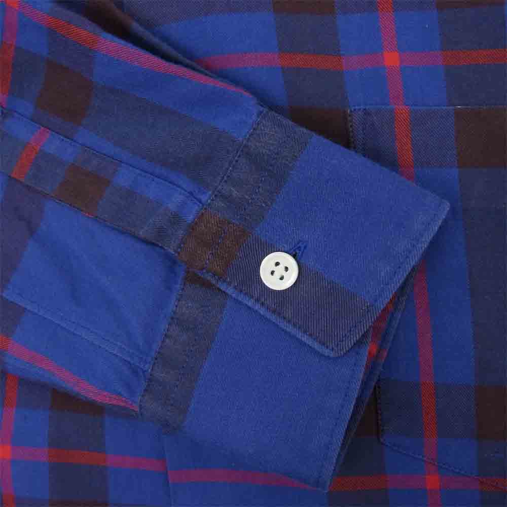 Supreme シュプリーム × コムデギャルソン COMME des GARCONS SHIRT 15AW Button Down Shirt バックロゴプリント チェック柄 切替 ボタンダウン シャツ マルチカラー系 S【中古】